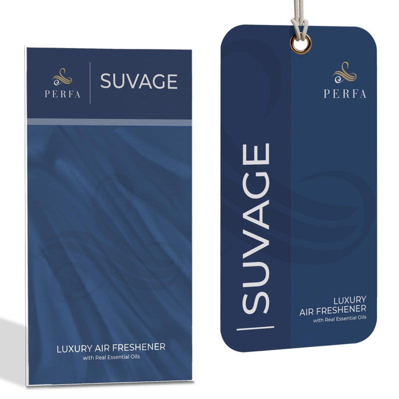 Perfa Savage Disposable Card Freshener for Men | Car Scents Air Freshener with Sauvage Fragrance | Strong Car Perfume Air Freshener with Odour Eliminating Technology | Suvage by Perfa - Image 2